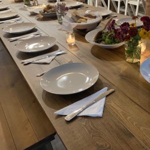 Set table at Mt. Rainbow Community Room